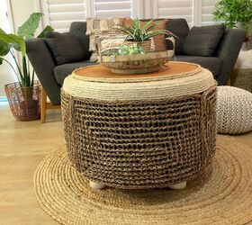 seagrass tyre table, DIY Seagrass Coffee Table