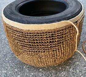 seagrass tyre table, Add Rope