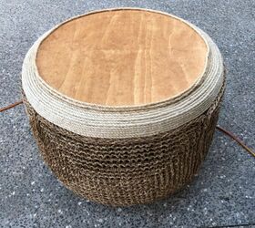 seagrass tyre table, Trim with Rope