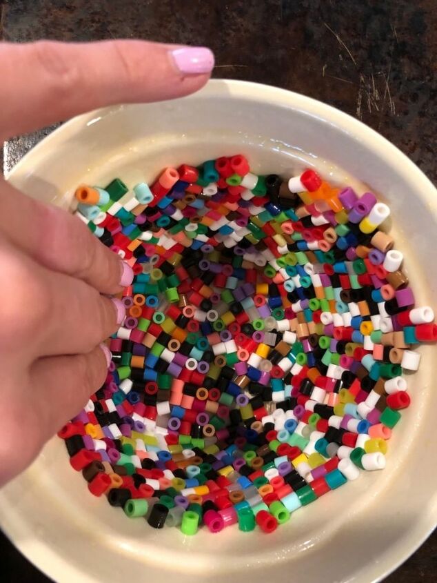 colored melted bead bowl