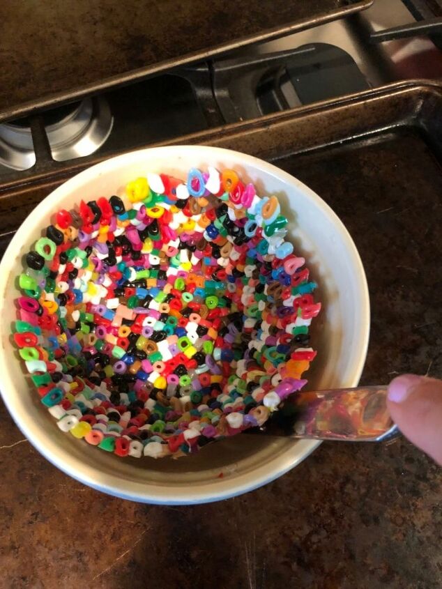 colored melted bead bowl