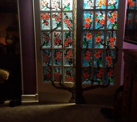 stained glass faux barn doors