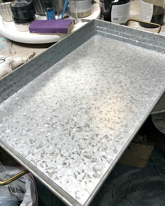 make a personalized galvanized tray