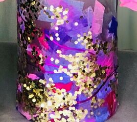 diy glass glitter vase