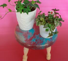 how to make poured resin plant stand