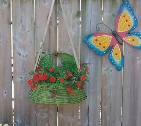 Fishing Basket Creel Turned Hanging Flower Basket