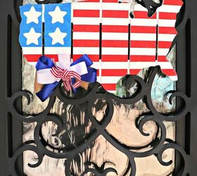 Decoración patriótica para puertas: Mapa de paletas de Estados Unidos pintado