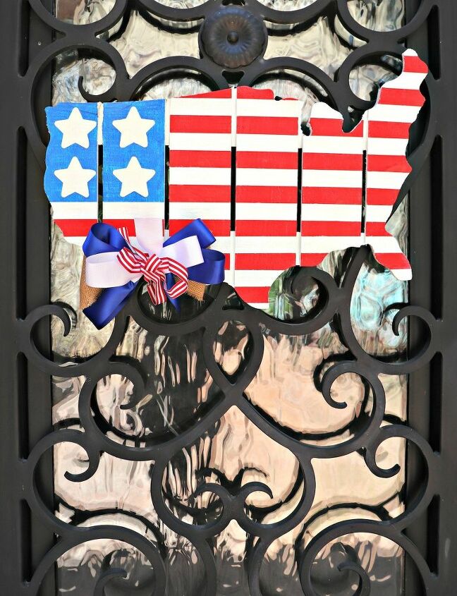 decoracion patriotica para puertas mapa de paletas de estados unidos pintado