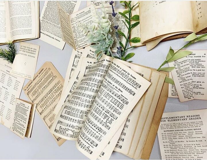 vintage book wall decor