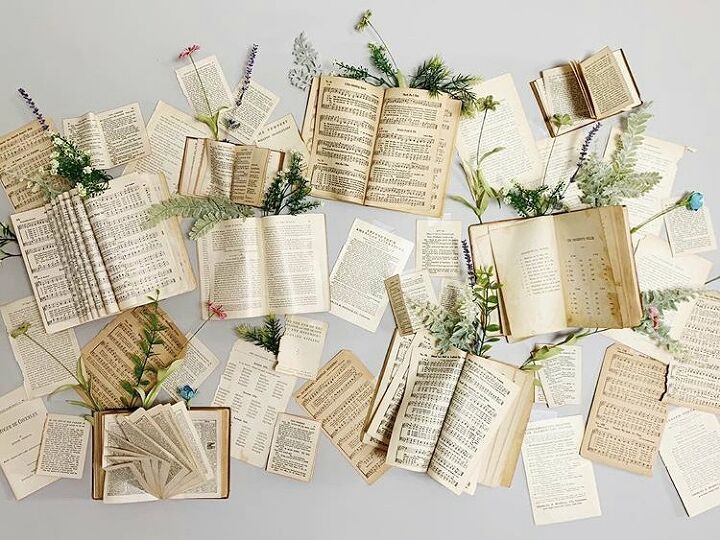vintage book wall decor
