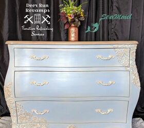 how to update a dresser using resin and paper clay molds