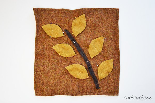 haz una preciosa funda de almohada con hojas y enredaderas a partir de jersis de lana