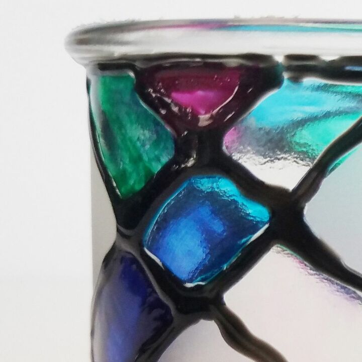 diy stained glass containers from yogurt jars