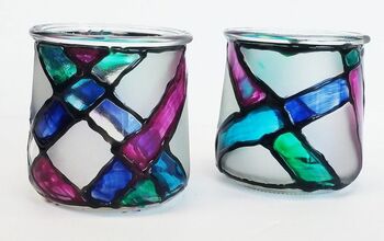 DIY Recipientes de vidrio de color de tarros de yogur