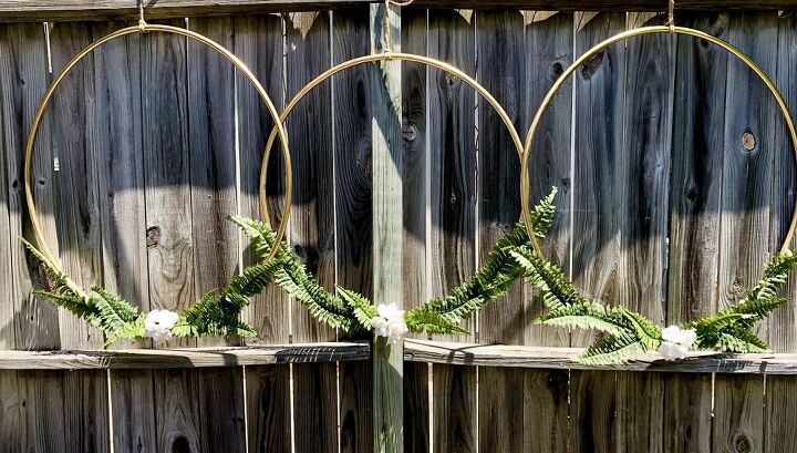 2 hula hoop turned into pretty flower hanging hoop decor