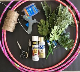 She turns a $2 hula hoop into pretty outdoor decor