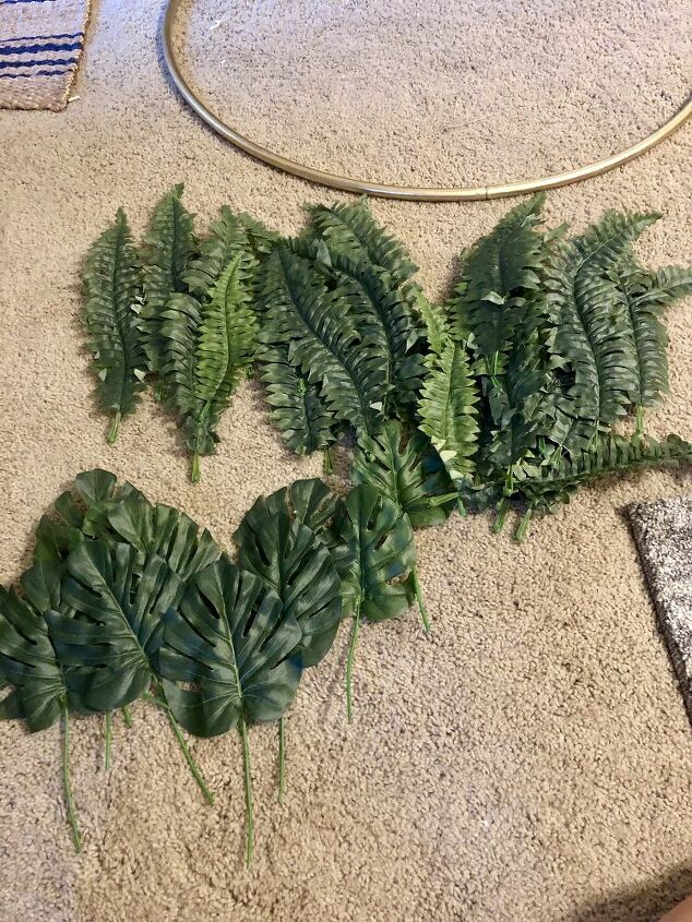 2 hula hoop turned into pretty flower hanging hoop decor