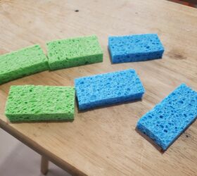 Cut up sponges for a furniture update that anyone can pull off