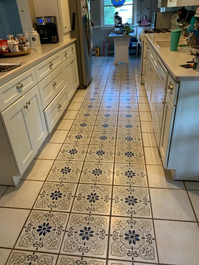 How To Paint A Stenciled Kitchen Floor Diy Hometalk