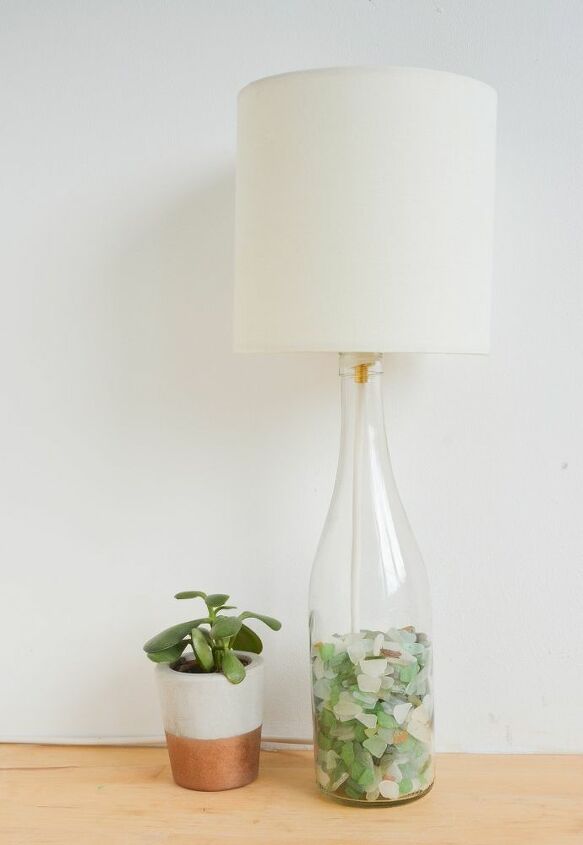 sea glass bottle light