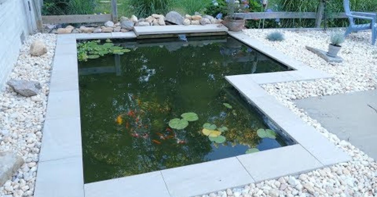 DIY moderno patio trasero Koi estanque en un presupuesto | Hometalk