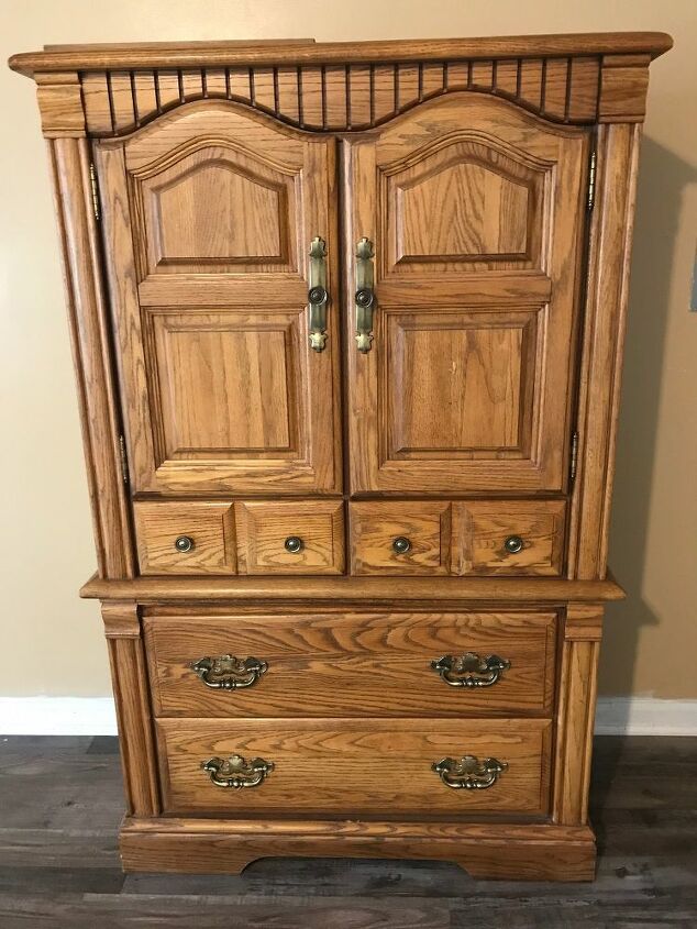 upcycled armoire cabinet diy farmhouse cabinet freebie, Before