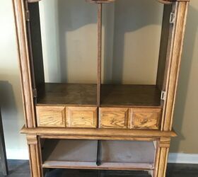 upcycled armoire cabinet diy farmhouse cabinet freebie, Doors Removed