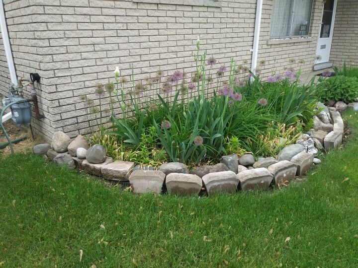 q how can i incorporate bricks and rocks in my flower garden