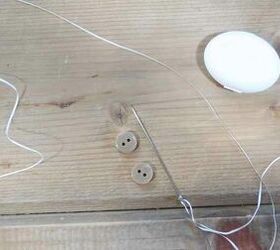 how to make a bead garland using a melon baller, Dental Floss