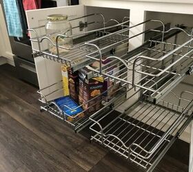 update kitchen bathroom storage pull out heavy duty wire baskets, Pantry done