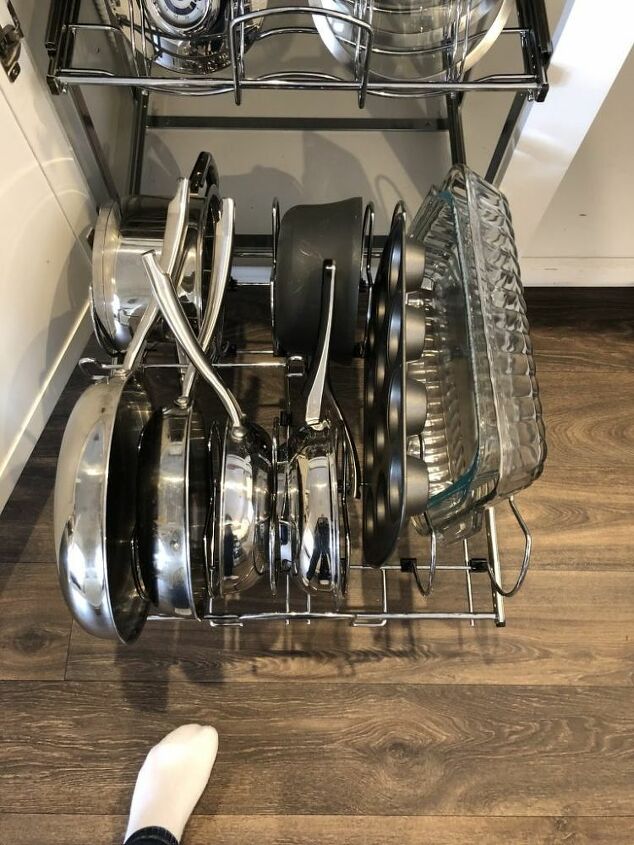 update kitchen bathroom storage pull out heavy duty wire baskets, Lower section for my pots cookware