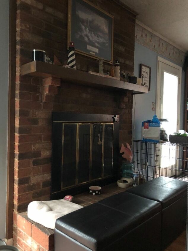 q ideas for a brick fireplace makeover