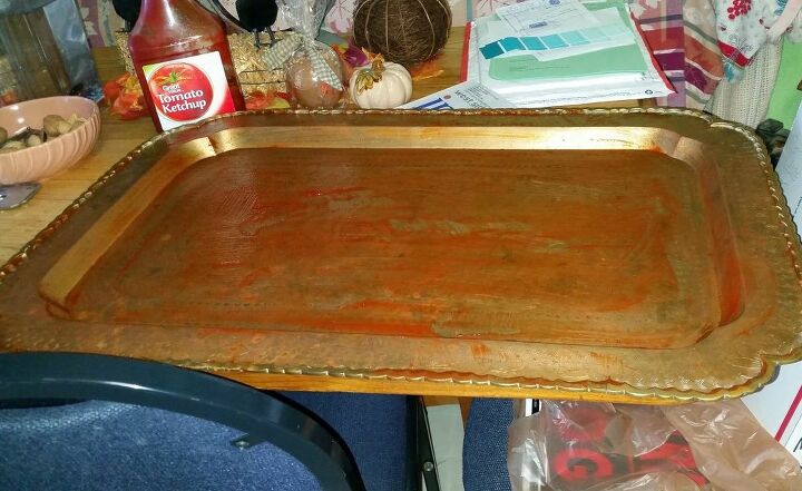 how to clean a brass tray