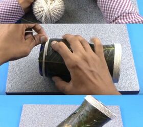 creative use of peepal leaves and plastic bottle to make flower vase