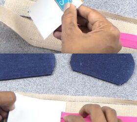 how to use old cd and denim cloth to make a storage box