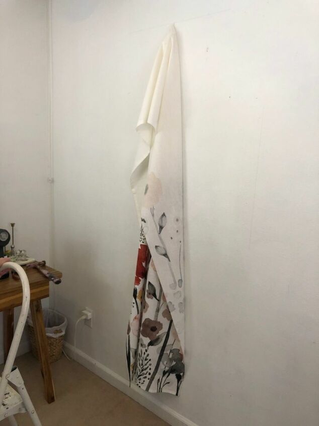 how to make a large art piece out of a shower curtain