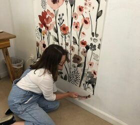 how to make a large art piece out of a shower curtain