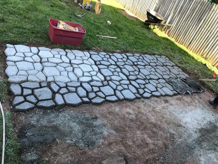 diy patio with walkmaker mold