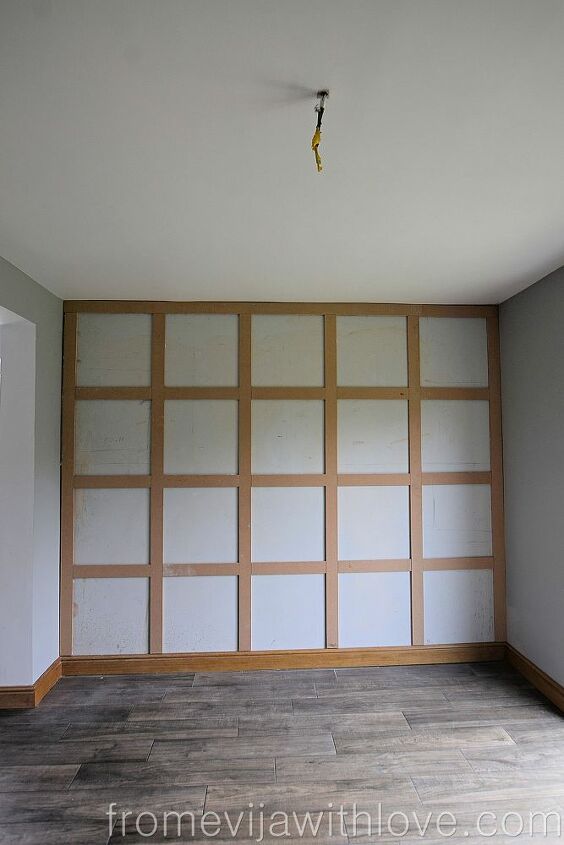 statement panelling on a wall using adhesive