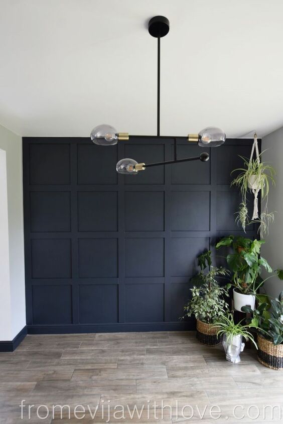 statement panelling on a wall using adhesive