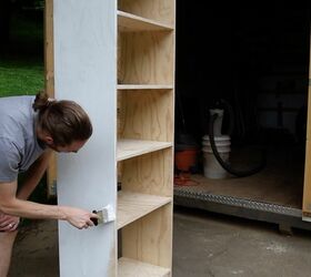 built in closet organizer, Painting the shelf with two coats