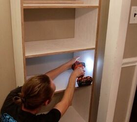 built in closet organizer, Attaching the shelf into the wall stud