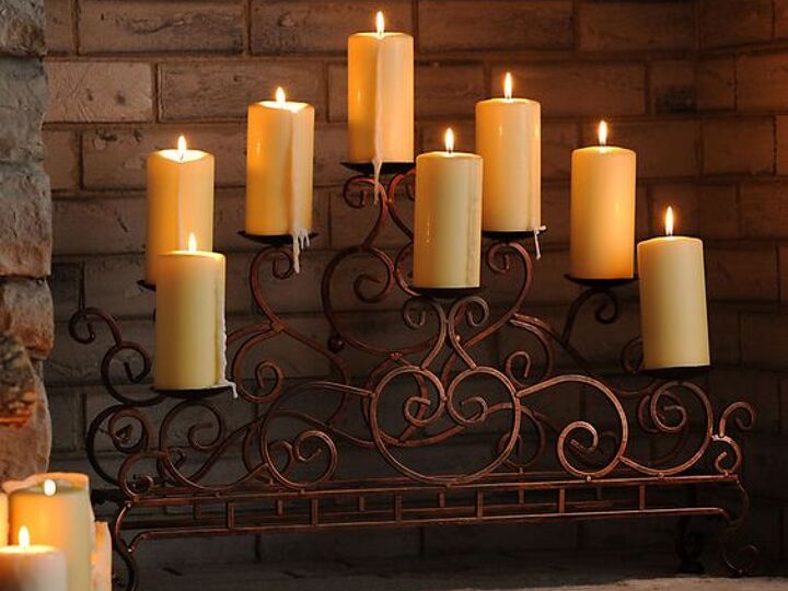 q how to repurpose fireplace candleabrum