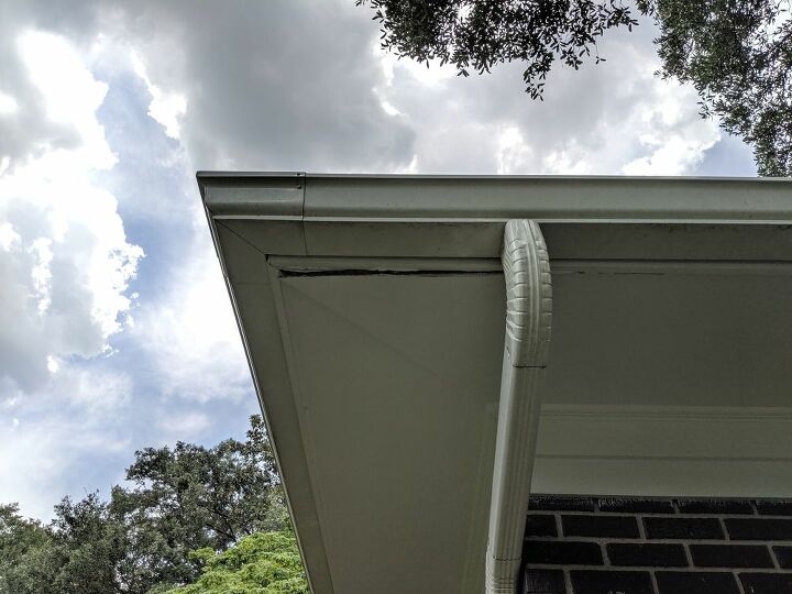 how can i repair this sagging soffit board pic attached