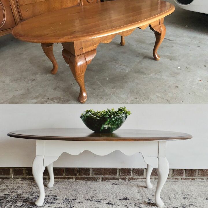 out dated coffee table turned farmhouse chic