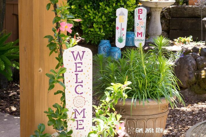 cute garden signs from old fan blades a repurpose upcycle project