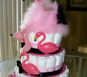 flamingo diaper cake