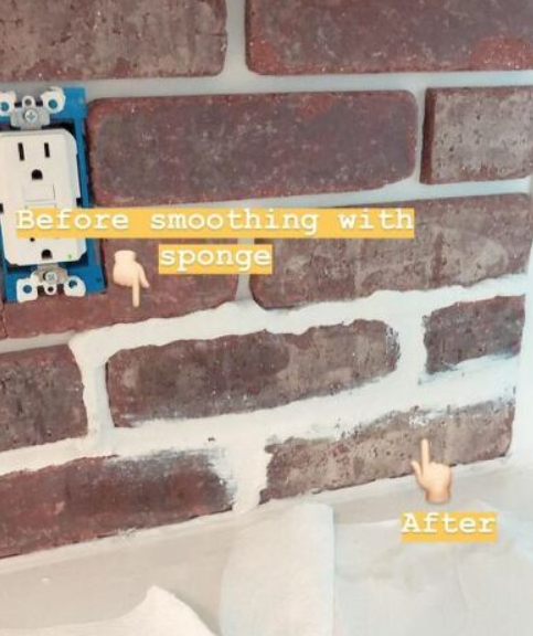 diy ladrillo azulejos backsplash, Lechada de ladrillo