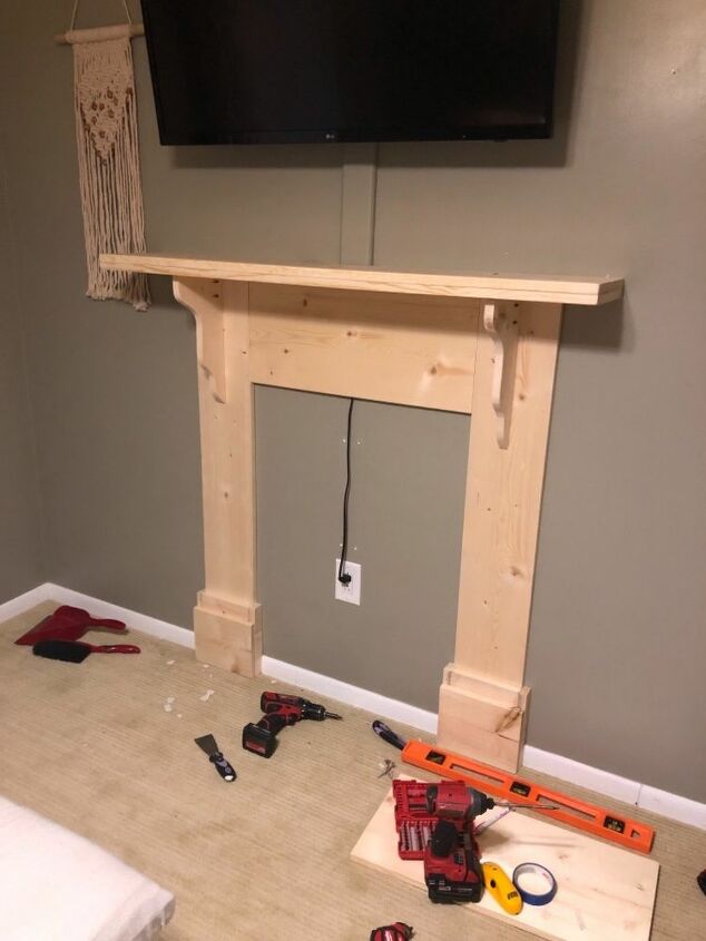 diy faux fireplace