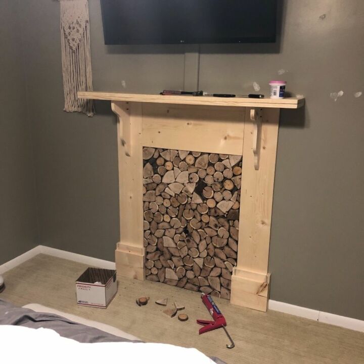 diy faux fireplace